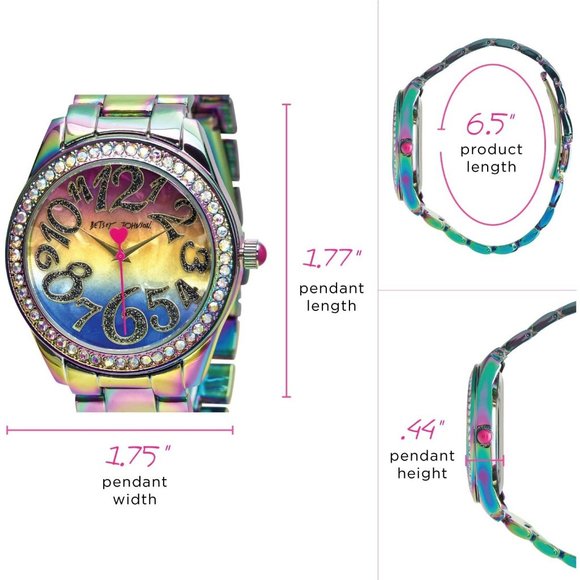 Women's Link Band Wristwatch with Stacked Bracelets and Easy Read Dial - Picture 4 of 8